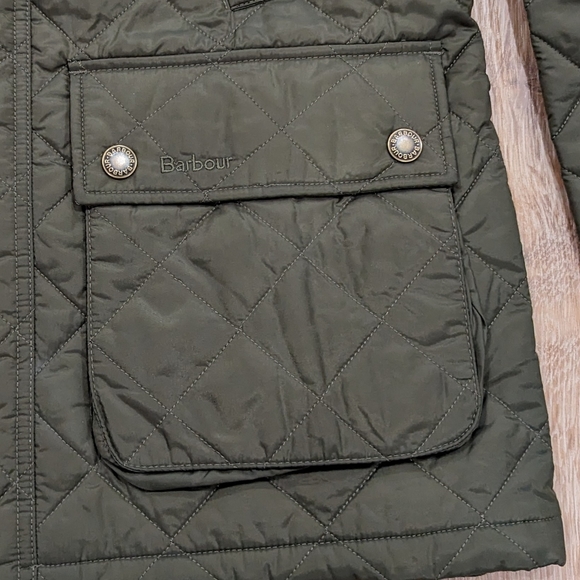 Mens Barbour "Ashby" Quilted Coat Olive Green - Picture 6 of 7